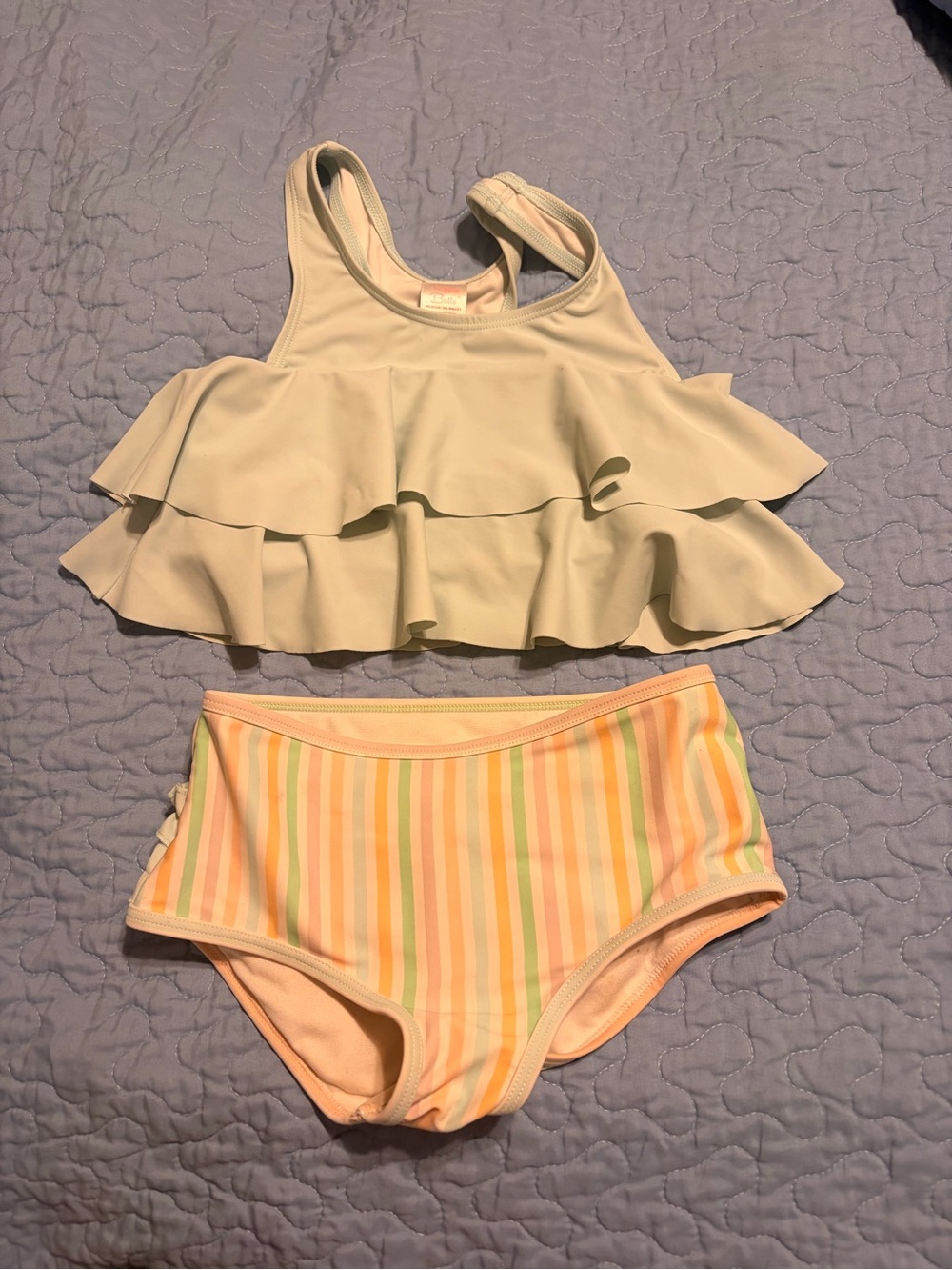 Ruffle Butts Pink and Cream Tag Detail